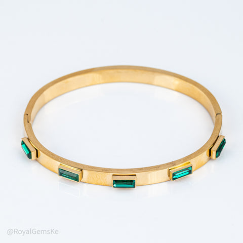 Gilded Forest Baguette Minimalist Bangle