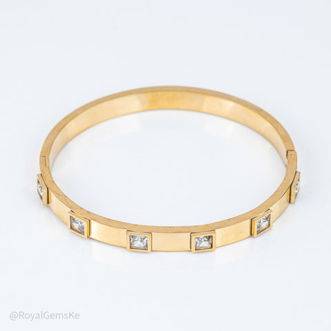 Gilded Ice Block Stacking Bangle