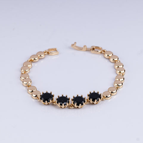 Midnight Solitaire Cluster Bracelet