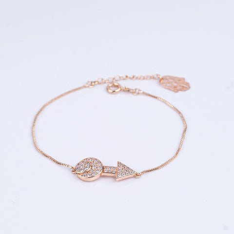 Rose Gold Pave Arrow Bracelet