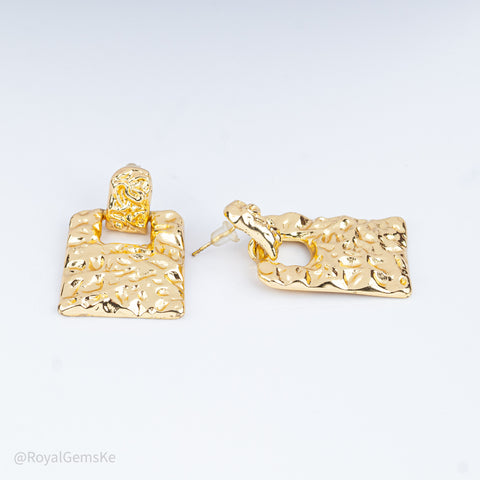 Textured Gold Statement Earrings