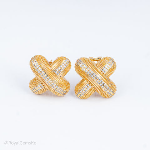 Golden Pave Sparkle Earrings