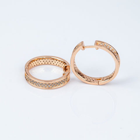 Radiant Classy Pave Medium Hoops