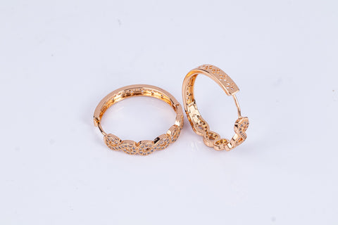 Rose Pave Vine Hoops