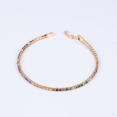 Multicolor Gemstone Tennis Bracelet