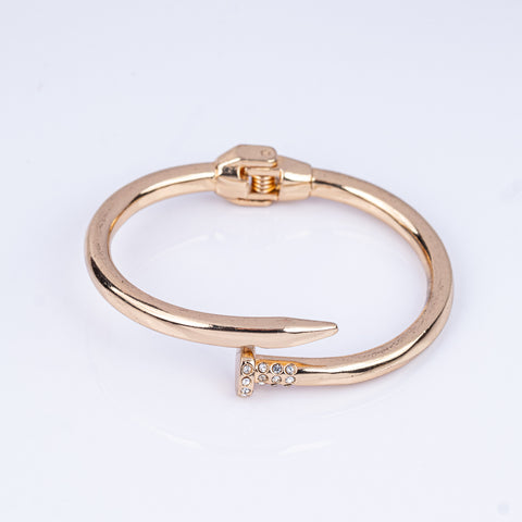 Crystal-Studded Nail Chunky Bangle