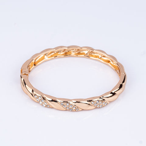 Golden Helix Pave Bangle