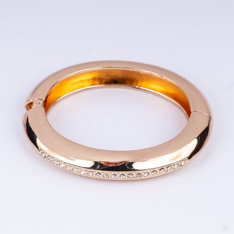 Classic Crystal-Embellished Chunky Bangle