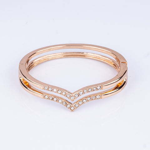 Double Halo Pave Bangle