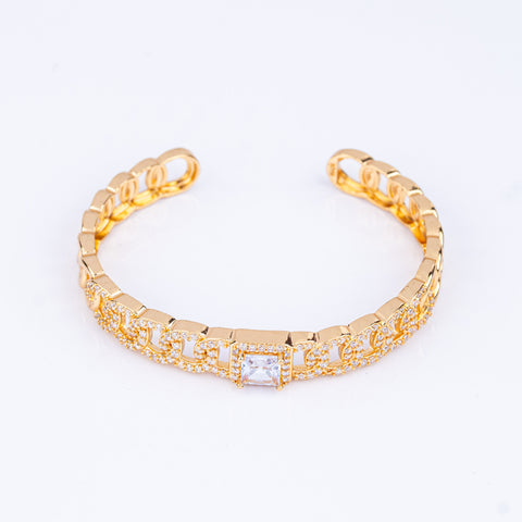 Crystal Link Thin Bangle