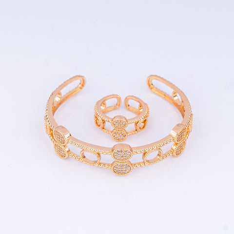 Oval Glam Bangle & Ring Set