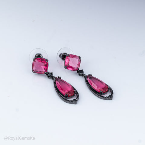 Radiant Pink Sapphire Drop Earrings