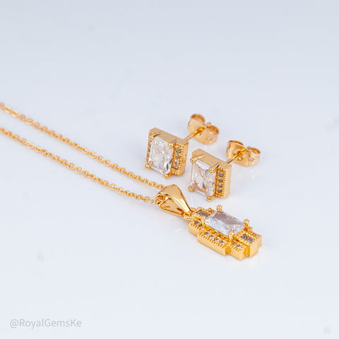 Halo Solitaire Pendant Set