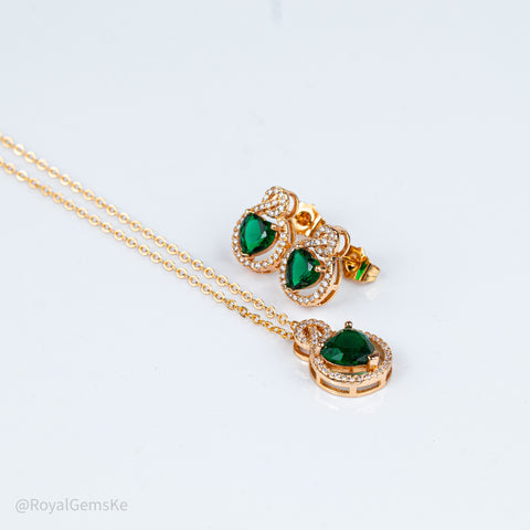 The Emerald Teardrop Halo Set