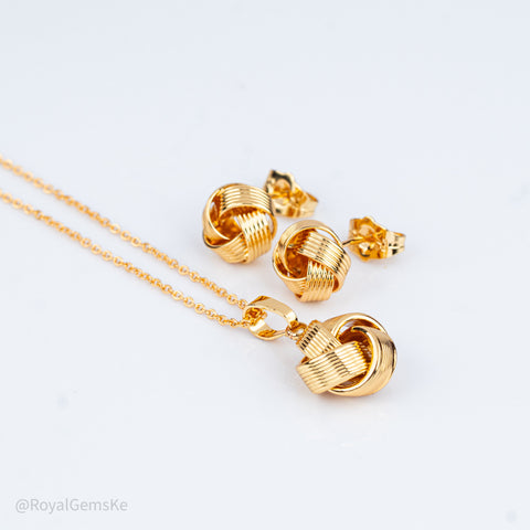 Woven Love Knot Pendant Set