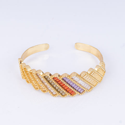 Golden Rainbow Facet Bangle