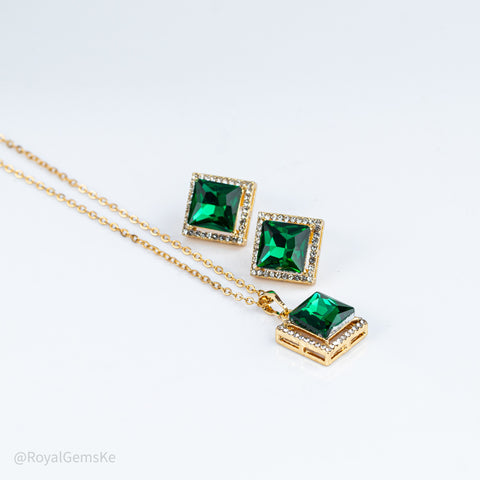 Emerald Empress Geometric Set