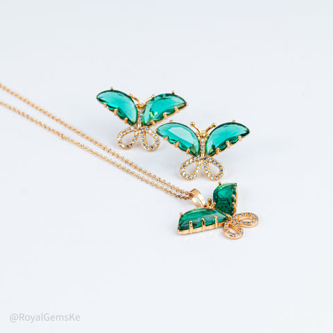 Emerald Monarch Butterfly Set