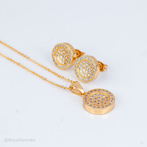 Luminous Pave Disk Pendant Set