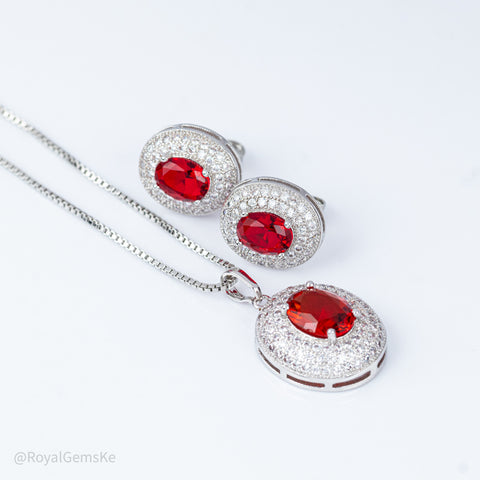 Crimson Radiance Pendant Set