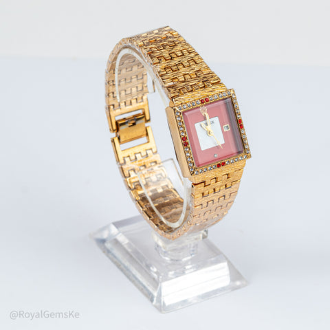 Sovereign Gilded Crimson Tank Watch