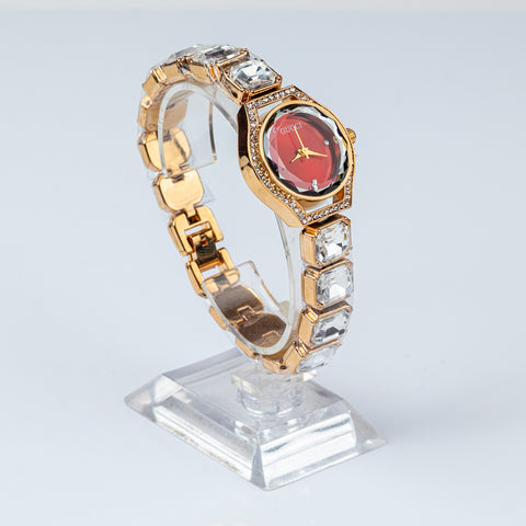 Gucci Gold  Red  Dial Watch