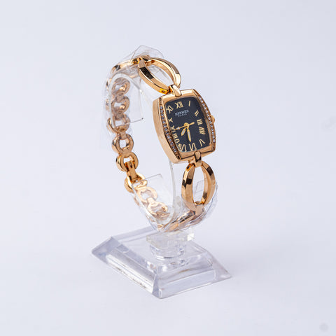 Noir Chain Link Gold Watch