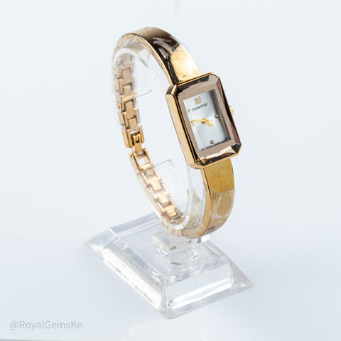 Swarovski Alabaster & Champagne Gold Watch