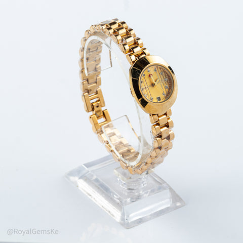 Signature Diastar Diamond-Accent Champagne Timepiece