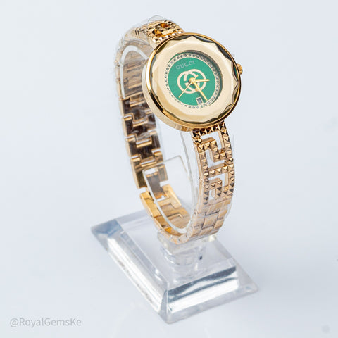 Emerald Gold Halo Watch