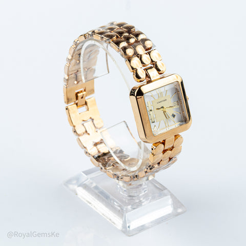 Cartier-Inspired Square Gilt Watch