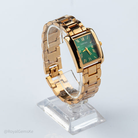Cartier-inspired Emerald Heritage Square Watch