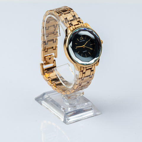 Gilded Prism Obsidian Watch