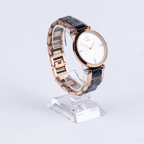 Rose Gold Crystal Accent Watch