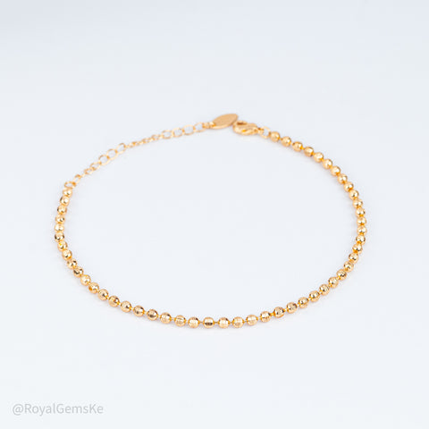 Venetian Diamond-Cut Bead Anklet
