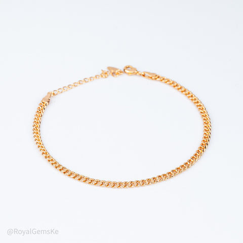 Golden Urban Flat-Link Foot Chain