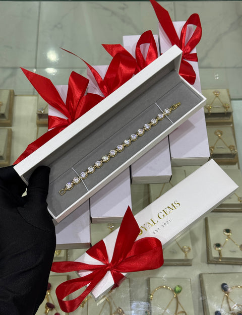 Golden Halo Tennis Bracelet