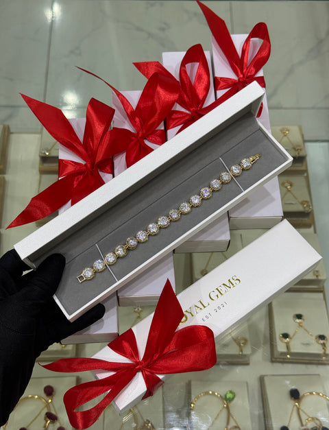 Golden Pave Halo Bracelet