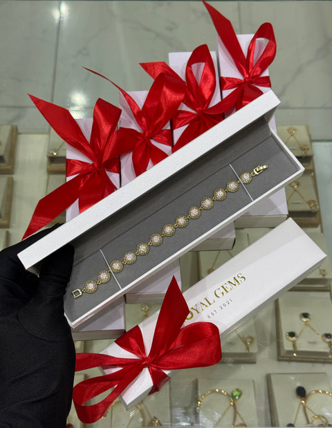 Shimmering Gold Pave Orb Bracelet