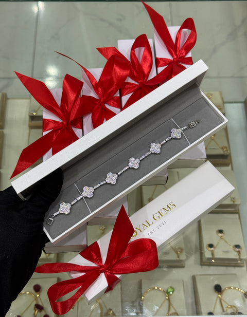 Silver Clover Sparkle Bracelet