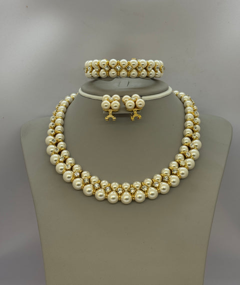 The Imperial Cross-Stitch Pearl Collar Set