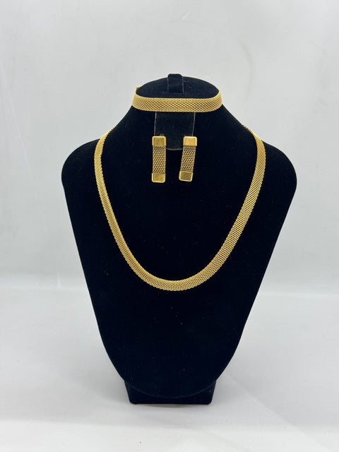 Gold Mesh Chain Chunky Set