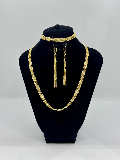 Gold Beaded Link Chunky Set