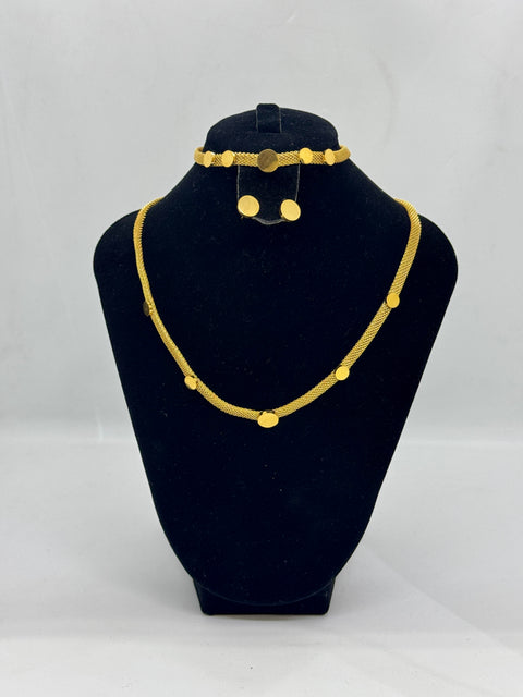 Gold Disc Mesh Chunky Set
