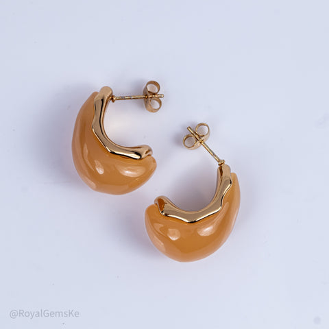 Orange Swirl Drop Earrings