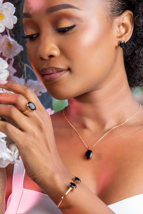 Midnight Emerald Solitaire Set