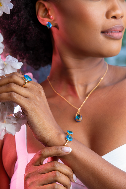 Aquamarine Solitaire Zenith Set