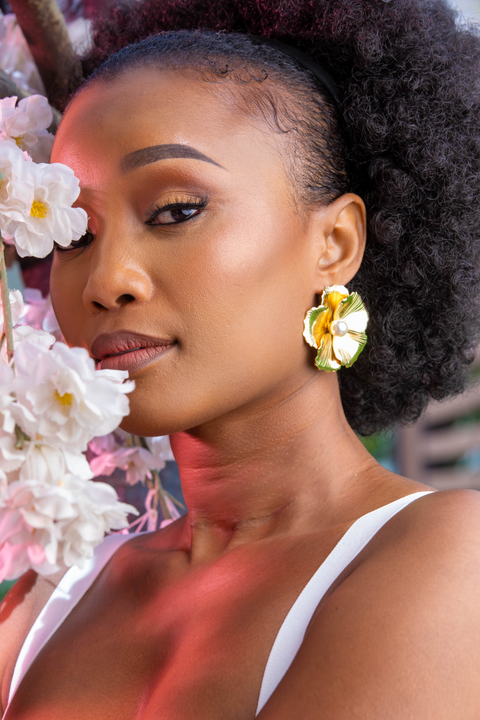 Golden Gilded Blossom Statement Bangles