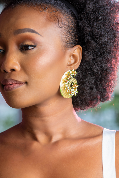 Golden Spiral Blossom Dangles