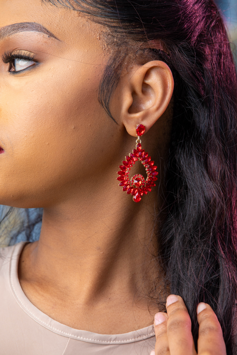 Scarlet Sovereign Marquise Earrings